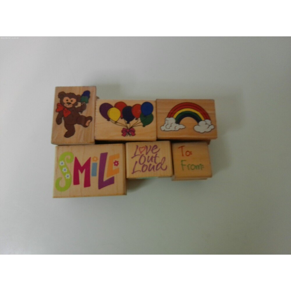 Lot Of 6 Wooden Stamps